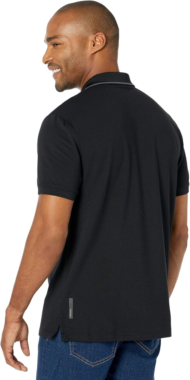 Calvin Klein Short Sleeve Move 365 Zip Polo Black Beauty MD
