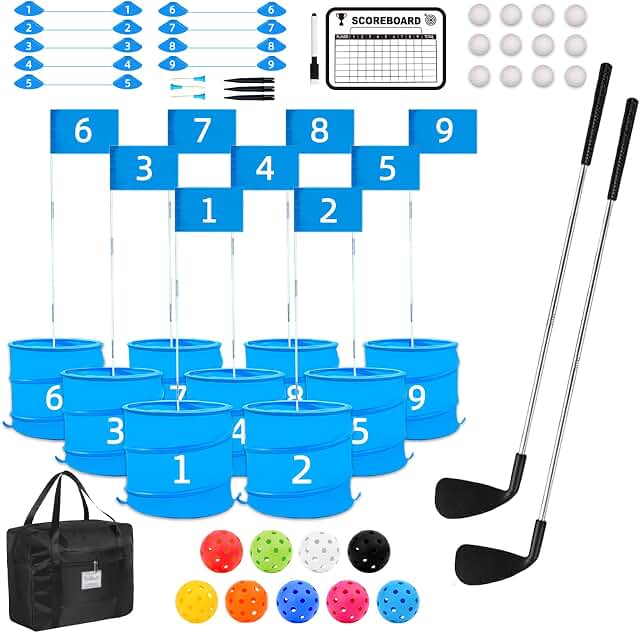 Backyard Golf Game with 2 Clubs
