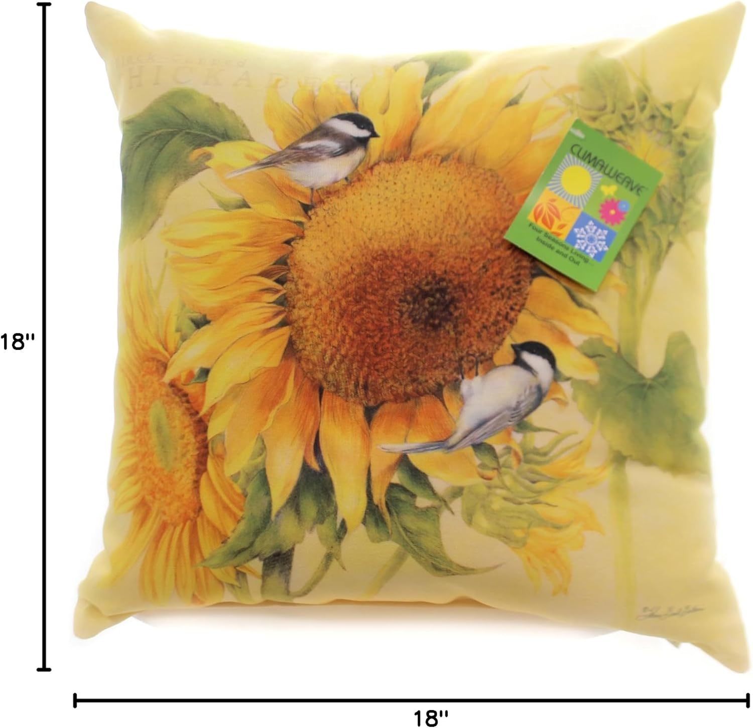 Manual Woodworkers Home & Garden CHICKADEE'S Feast Pillow Fabric Climaweave Slfast