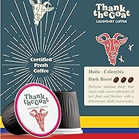 Vista 2 de Thank the Goat Gourmet - Cápsulas de café recién tostadas, tostado oscuro, compatibles con cafeteras Keurig 2.0 K-Cup, de Huila, Colombia, 24