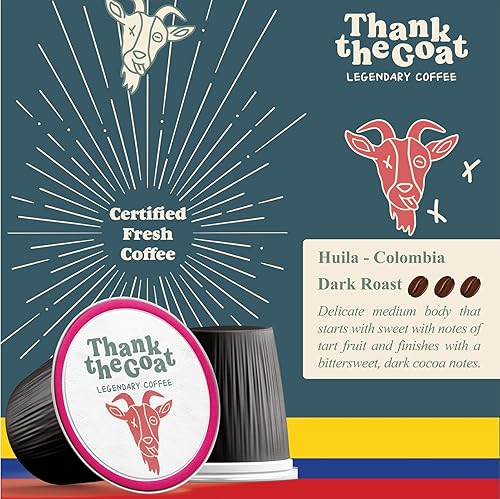 Miniatura 2 de Thank the Goat Gourmet - Cápsulas de café recién tostadas, tostado oscuro, compatibles con cafeteras Keurig 2.0 K-Cup, de Huila, Colombia, 24