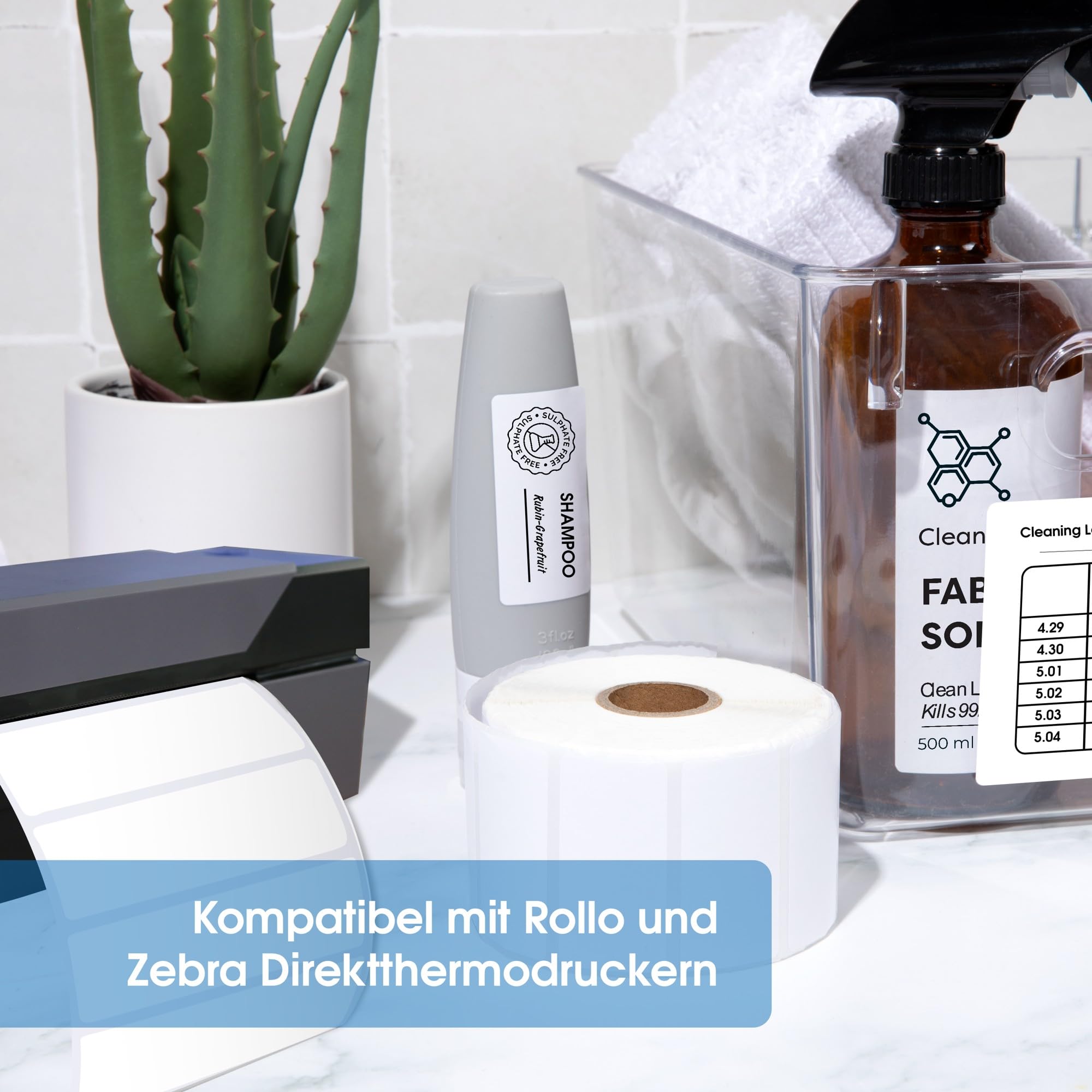 Spartan Industrial – Thermoetiketten 51 x 25 mm – 10 Rollen à 1.300 Etiketten – Perforierte Barcode- und Adressetiketten auf Rolle – Kompatibel mit Rollo und Zebra Desktop-Etikettendruckern