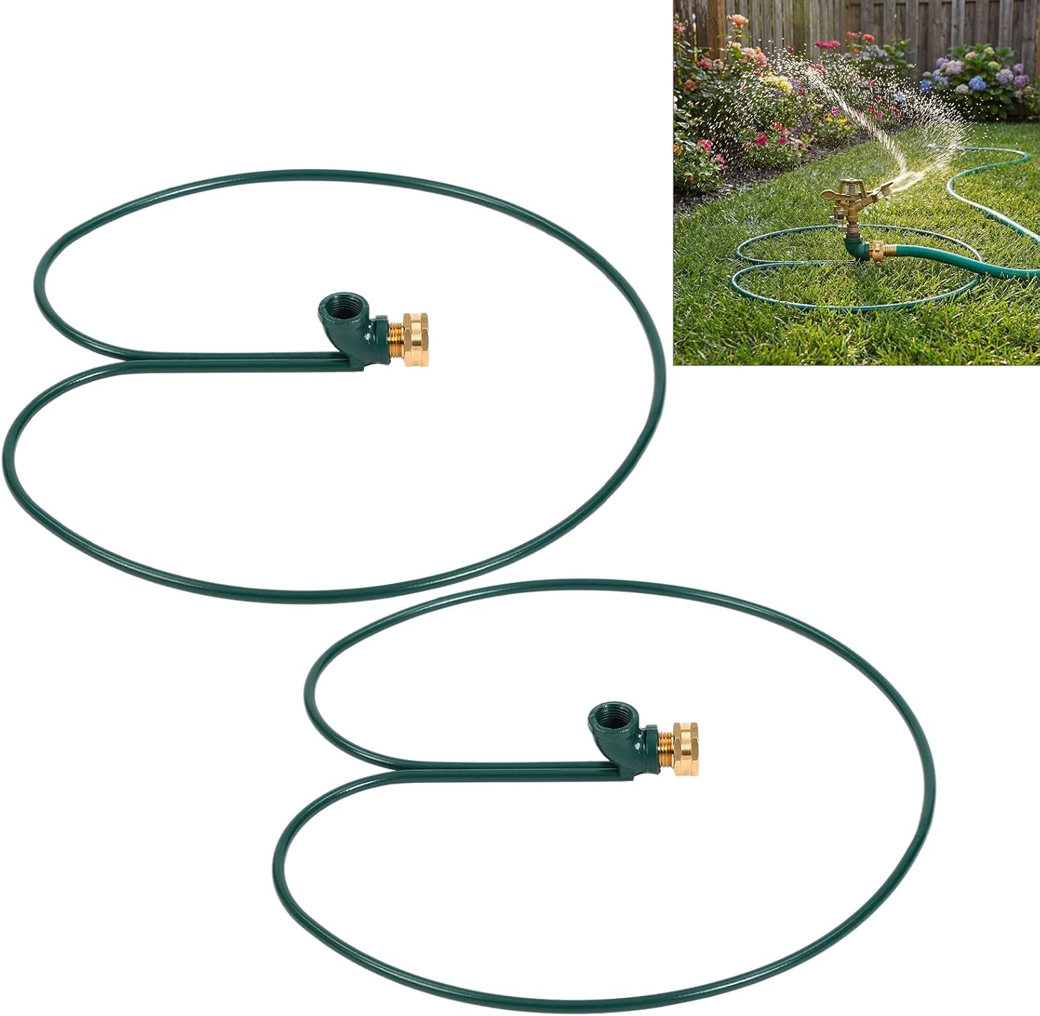 2 Pcs Ring Impact Sprinkler Base for Lawn Care 3/4" Head Heavy Duty Metal Lawn Circle Ring Sprinklers for Trees Shrubs Root Even Watering Outdoor Garden Yard Patio Irrigation System