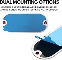 Vista 4 de Reflectores ovalados rojos/ámbares autoadhesivos o con montaje para taladrar, montaje rápido SAE 13 DOT (Rojo, 6)