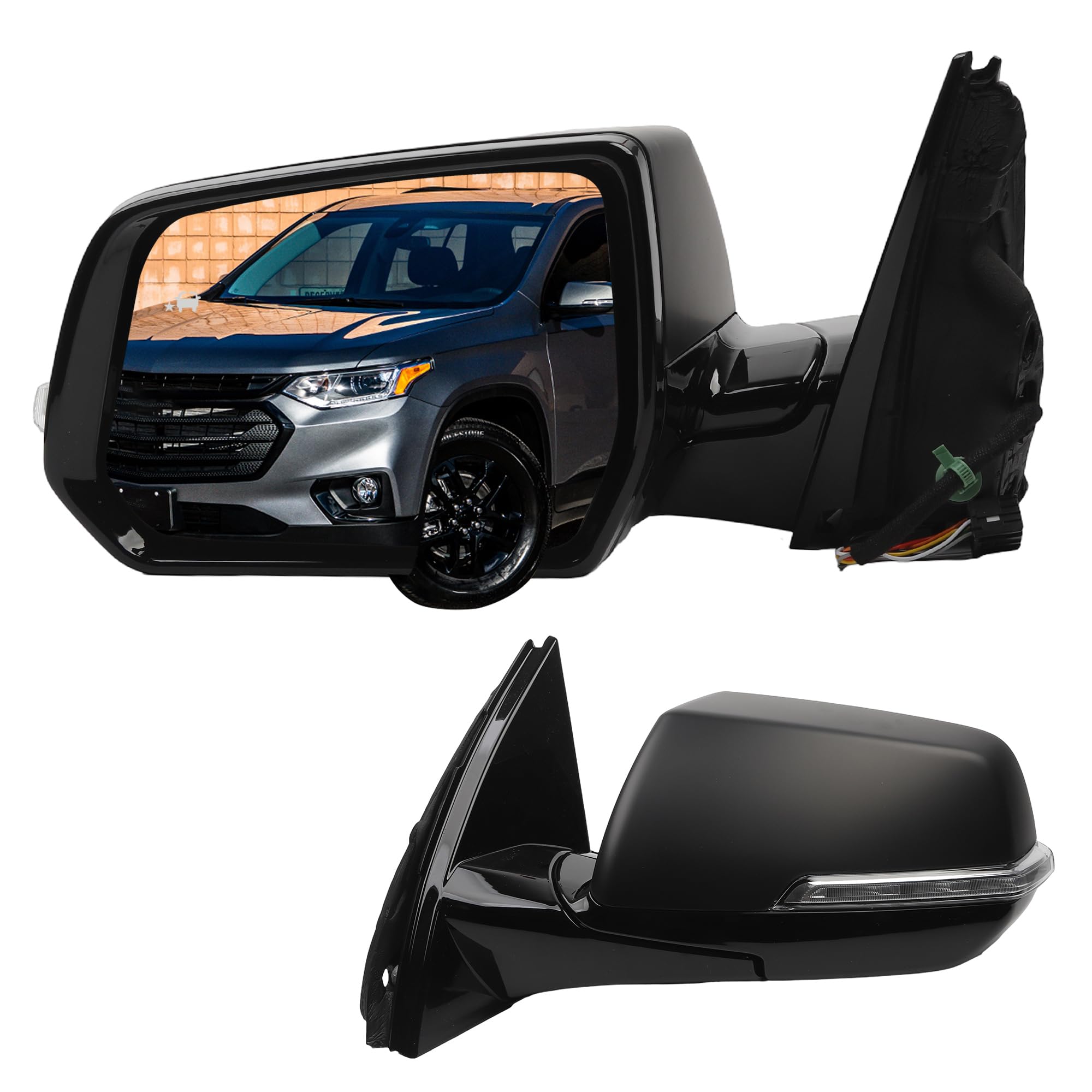 Photo 1 of Dasbecan Side Rear View Mirror Compatible with 2020-2021 Chevy/Chevrolet Traverse Power Heated Turn Signal With Panoramic Camera Mirror Replace Driver Left Side #85535692 (8pin)