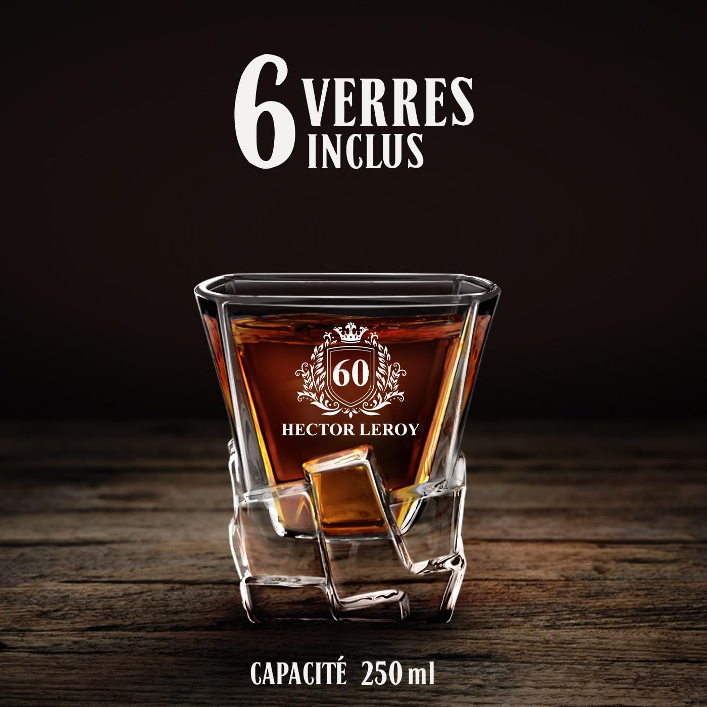 Maverton Ensemble à whisky pour homme, Avec motif décoratif