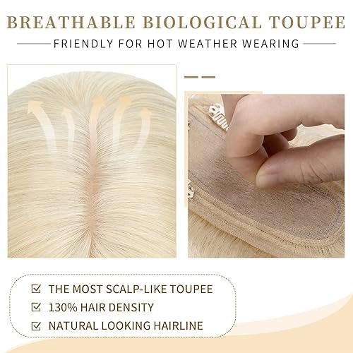 Miniatura 29 de Hairro 100% Real Human Hair Toppers for Women No Bang, Clip in Real Hairpieces, Breathable Silk Base for Covering Greyish Thinning Hair Loss on Top