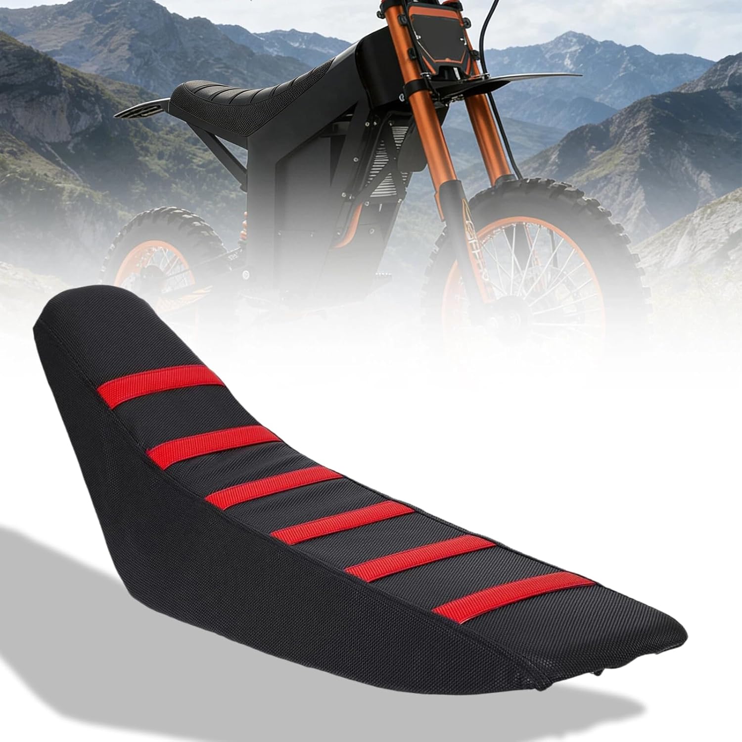 Gut Seat Cover for Yozma in 10/Tuttio Soleil01 Electric Dirt Bike, Anti-Slip and Waterproof, Thickened Seat Cover for Yozma/Tutti Electric Motorcycle, Ebike Upgraded Replacement Part, Red