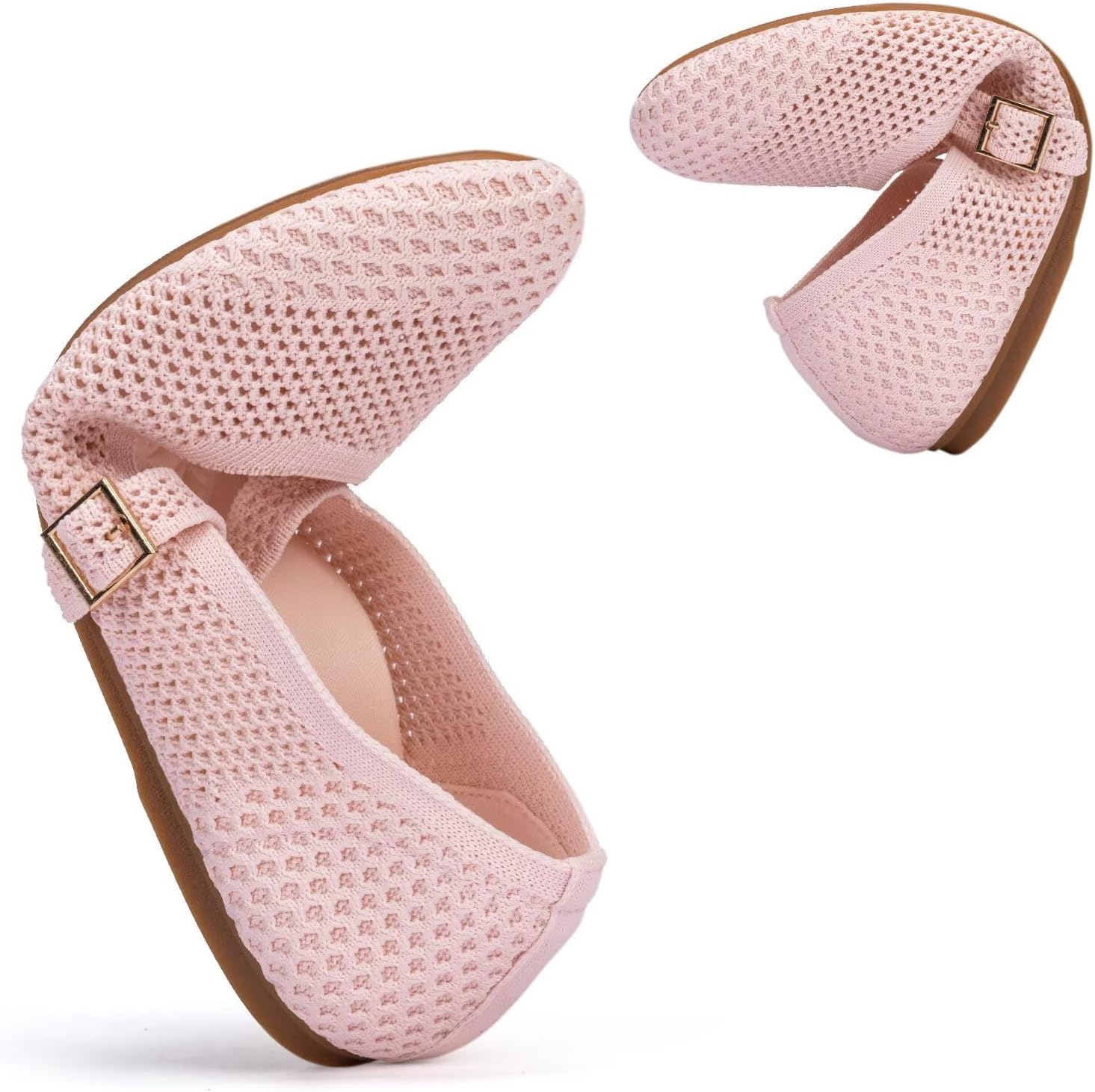 Frank Mully Women's Mary Jane Flats Comfortable Dressy Ballet Flats Casual Round Toe Slip On Washable Knitted Fabric Office Work Woman Shoes - Image 7