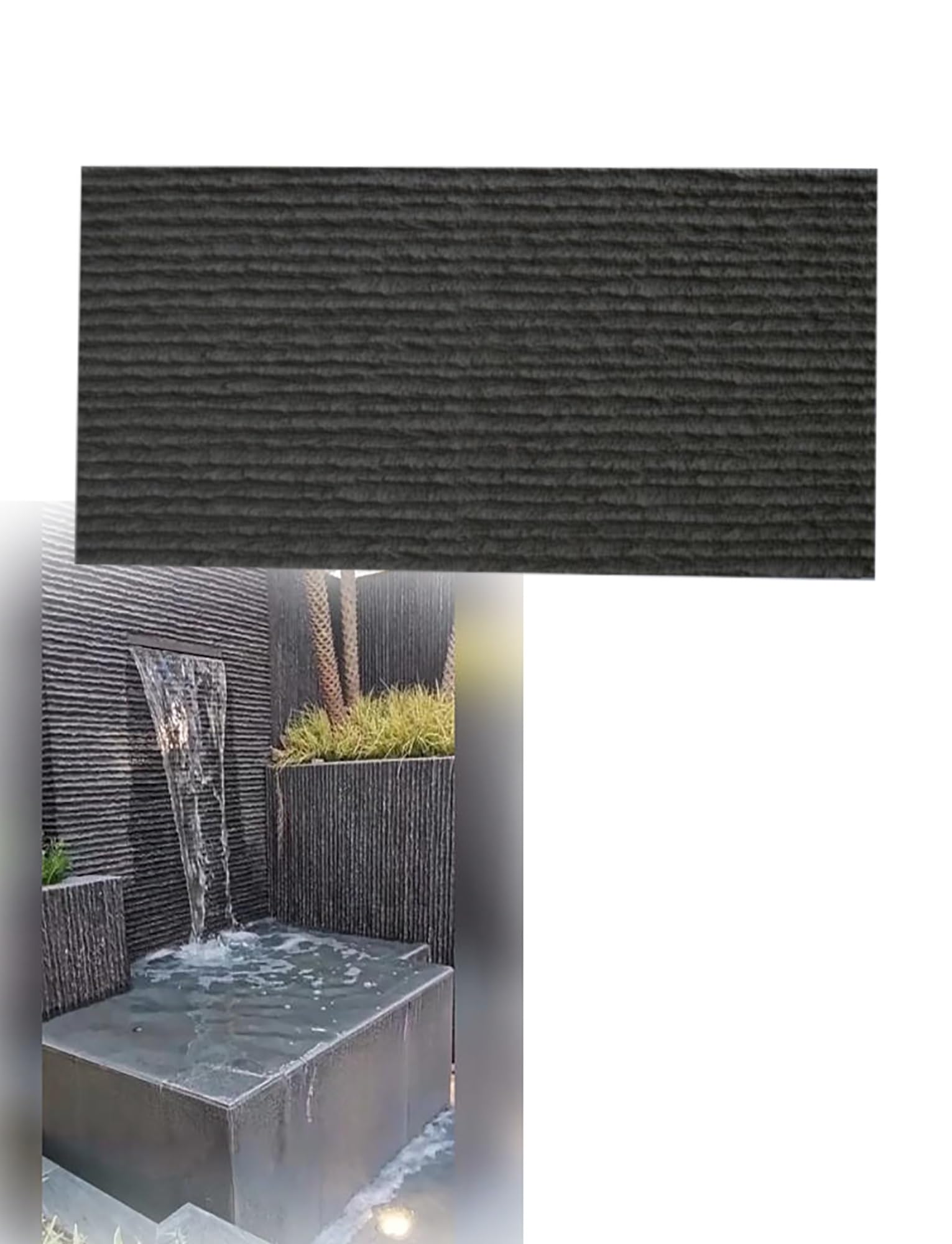 Panel de piedra de cascada de poliuretano ligero - Revestimiento de piedra sintética for fuentes de agua y paredes decorativas (Impermeable, Fácil instalación)(Color B)