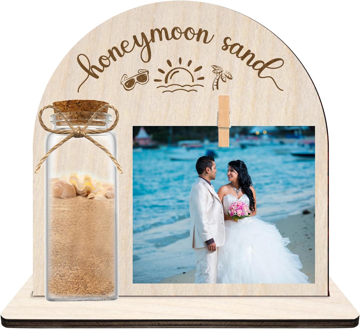 Personalized Honeymoon Sand Jar，Custom Anniversary Photo