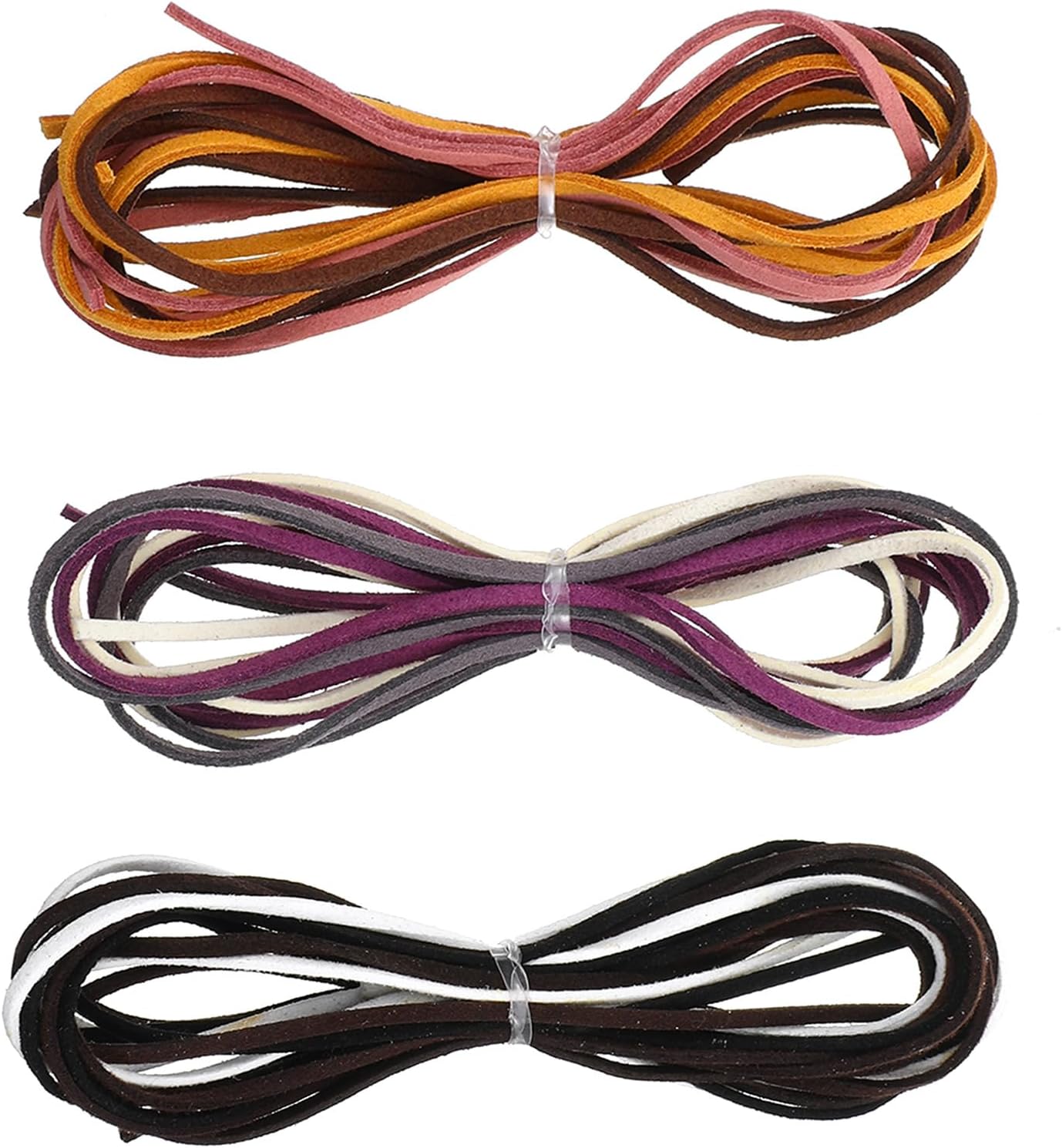 10PCS Leather Cord Faux Leather String Rope Flat Thin Suede Leathers Lace Twine for Necklace, Bracelets, Jewelry Making, Tassels, Dream Catchers and Art Crafts(10 Colors, 3mm X 40in)