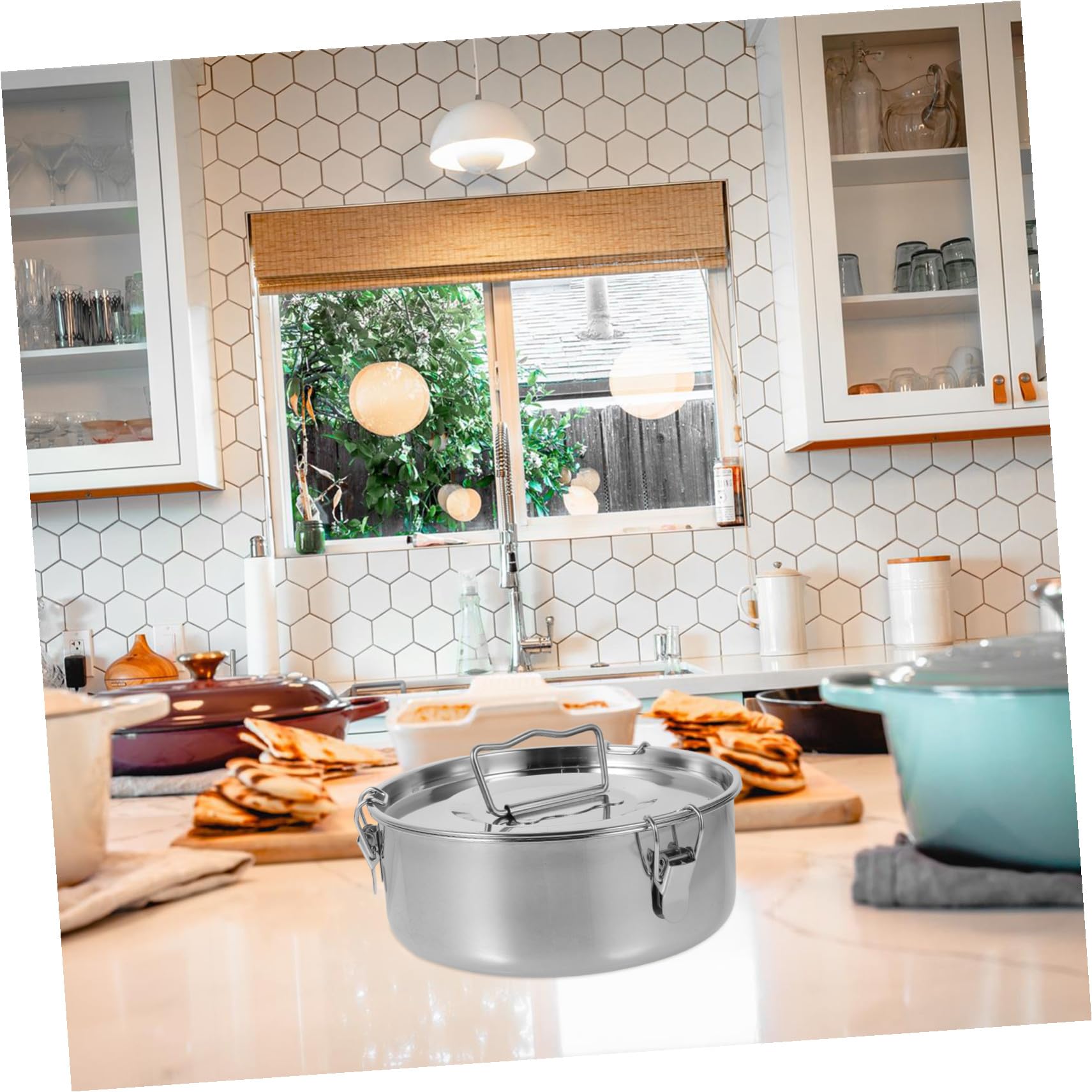 Molde y Fácil de Usar con Tapa de Acero Inoxidable para Flan Resistente Adecuado para Hornear Lasagnas y Mariscos en Horno
