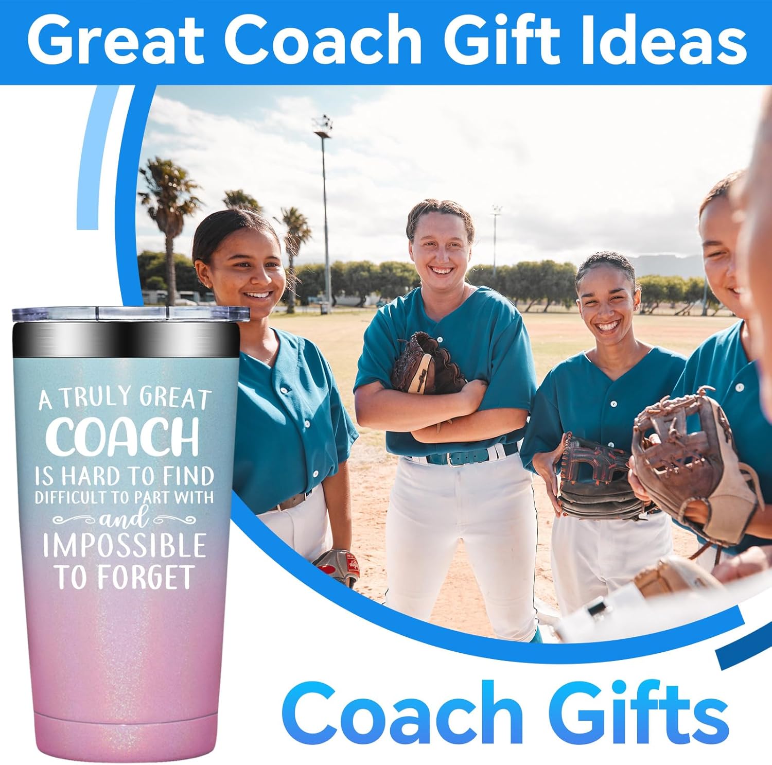 Coach Gifts for Men - Baseball, Soccer Coach Gift - Christmas Cheer Coaches Gifts - Football, Basketball, Swim Coaches Appreciation Gift - Tumbler 20oz