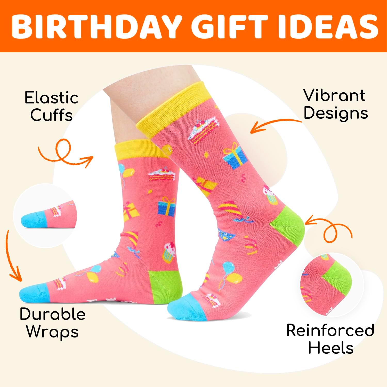 Zmart Birthday Gift Ideas for Women - Socks for 72 Women, Gifts for 75 Year Old Elderly - Image 3