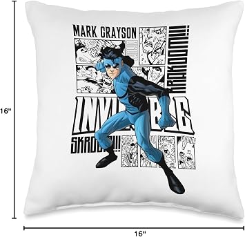 Invincible Blue Suit Collage Throw Pillow
