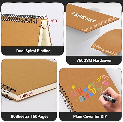 Miniatura 10 de EUSOAR Cuaderno de diario en espiral, tamaño A5, 24 paquetes de 5.5 x 8.3 pulgadas, 120 páginas rayadas, cuaderno de sujetos a rayas universitarias,