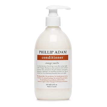Phillip Adam Orange Vanilla Conditioner for Smooth and Shiny Hair - No Harsh Chemicals - Safe for Color Treated Hair - Delicious Natural Scent - 12 Ounce