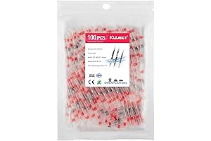 Kuject 100PCS Solder Seal Butt Connectors with Solder, Red AWG 22-18