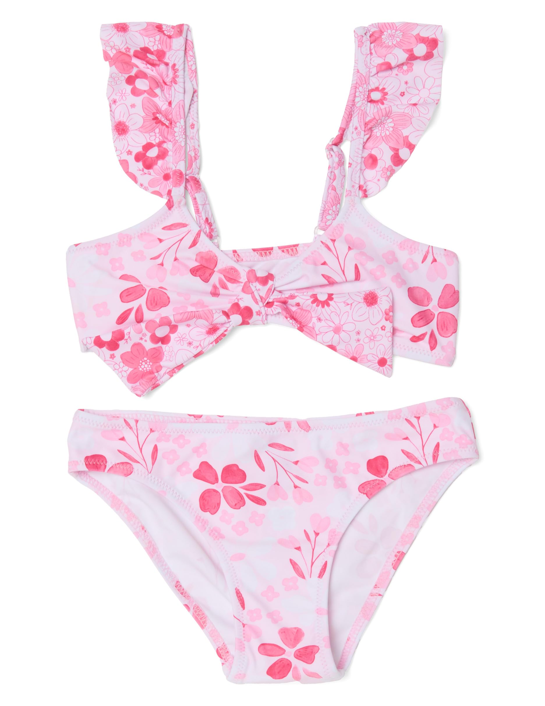 OVS Kids Bikini Rosa in Tessuto Elasticizzato con Stampa Floreale