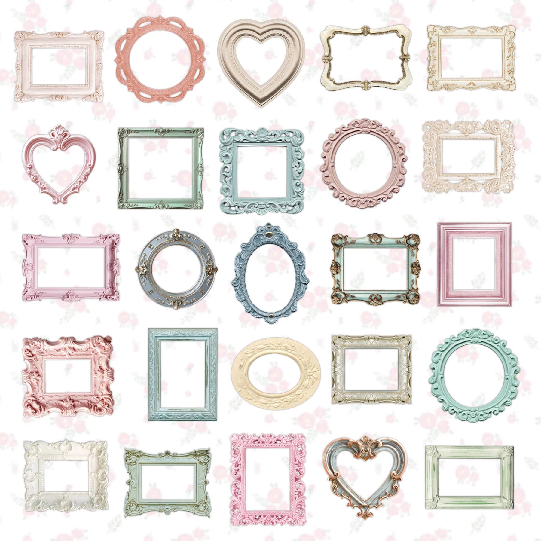 Vintage Frame Stickers - 100 Pcs for Scrapbooking & Journals -6