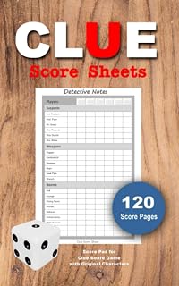 CLUE Score Sheets: Score Pad for Clue Board Game with Original Characters, 120 Score pages, 5x8 inch