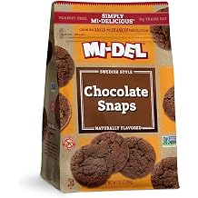 Mi-Del Chocolate Snaps Cookies, Non-GMO, 0g Trans Fat, 10 oz | Crunchy Chocolate Cookies with Authentic Flavor, Non-GMO Ingredients, Peanut-Free and Kosher Certified