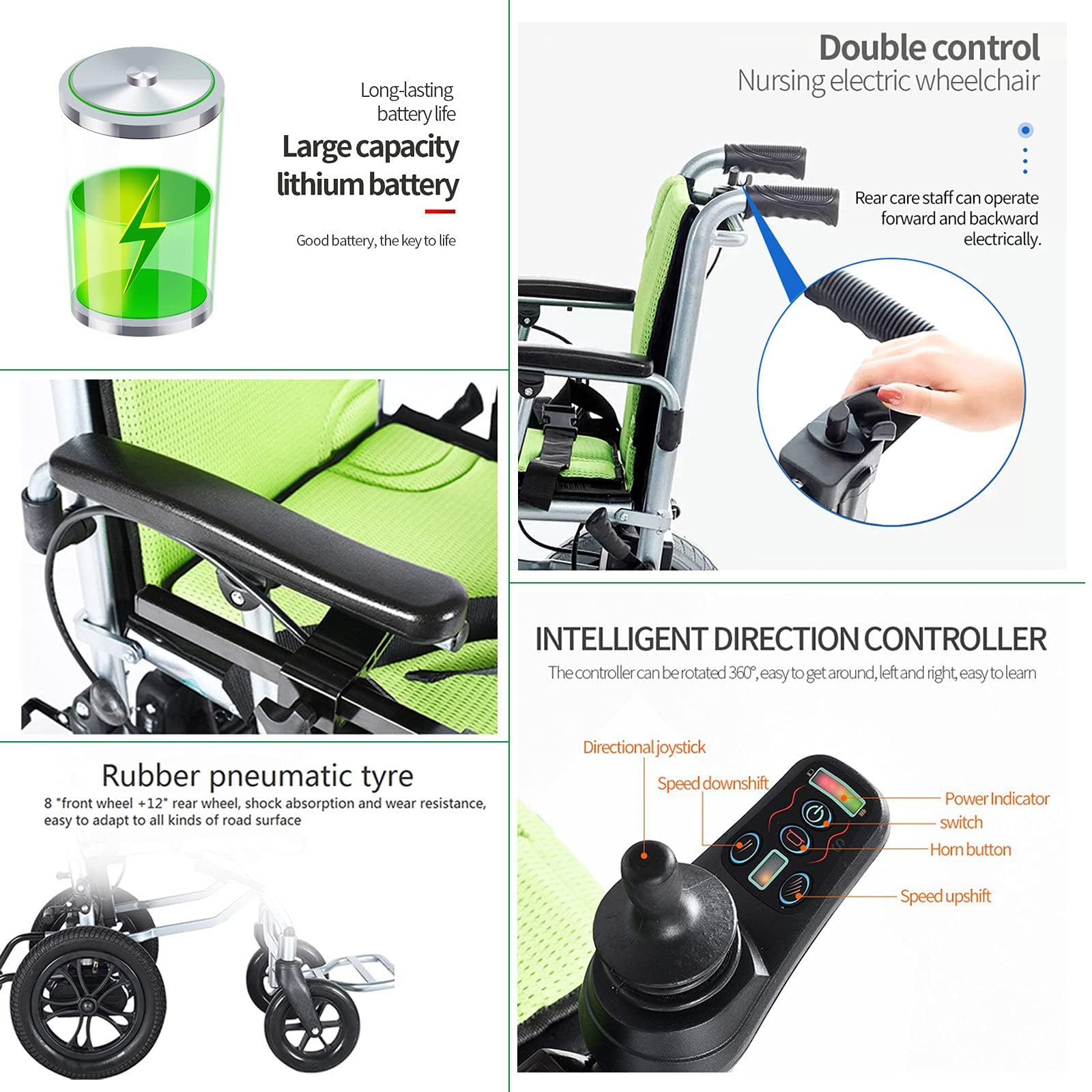 Silla de ruedas eléctrica para adultos, scooter de movilidad, ligero, plegable, resistente a la intemperie, portátil, eléctrico, batería doble, móvil compacto y resistente, para viajes, adultos