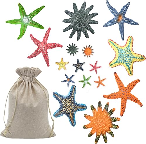 16 piezas de juguete de piscina con estrellas de mar para bucear en la playa, coloridos estrellas de mar grandes, para verano, natación, piscina