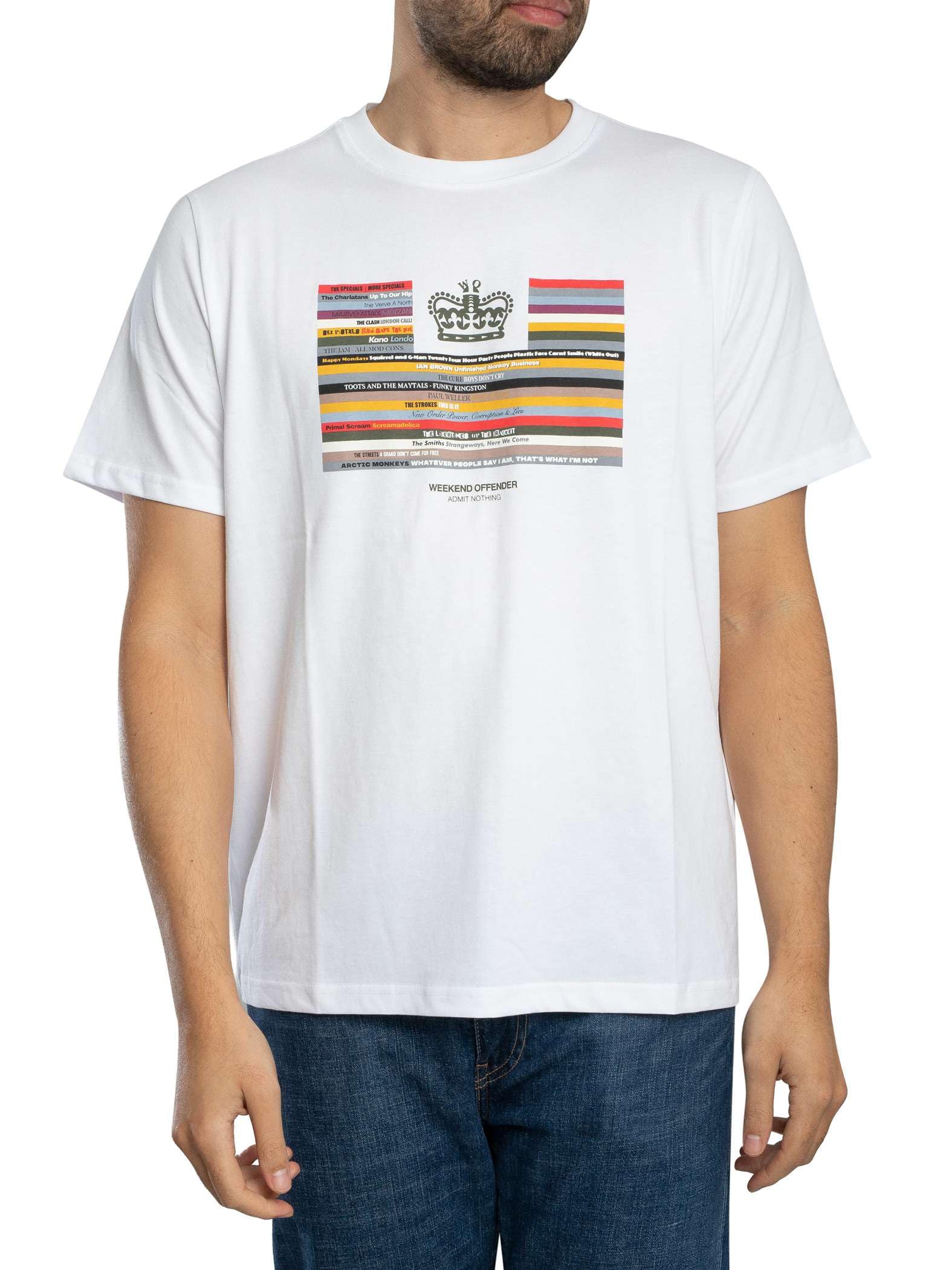 Weekend Offender Men's Vinyl Graphic T-Shirt, White, L