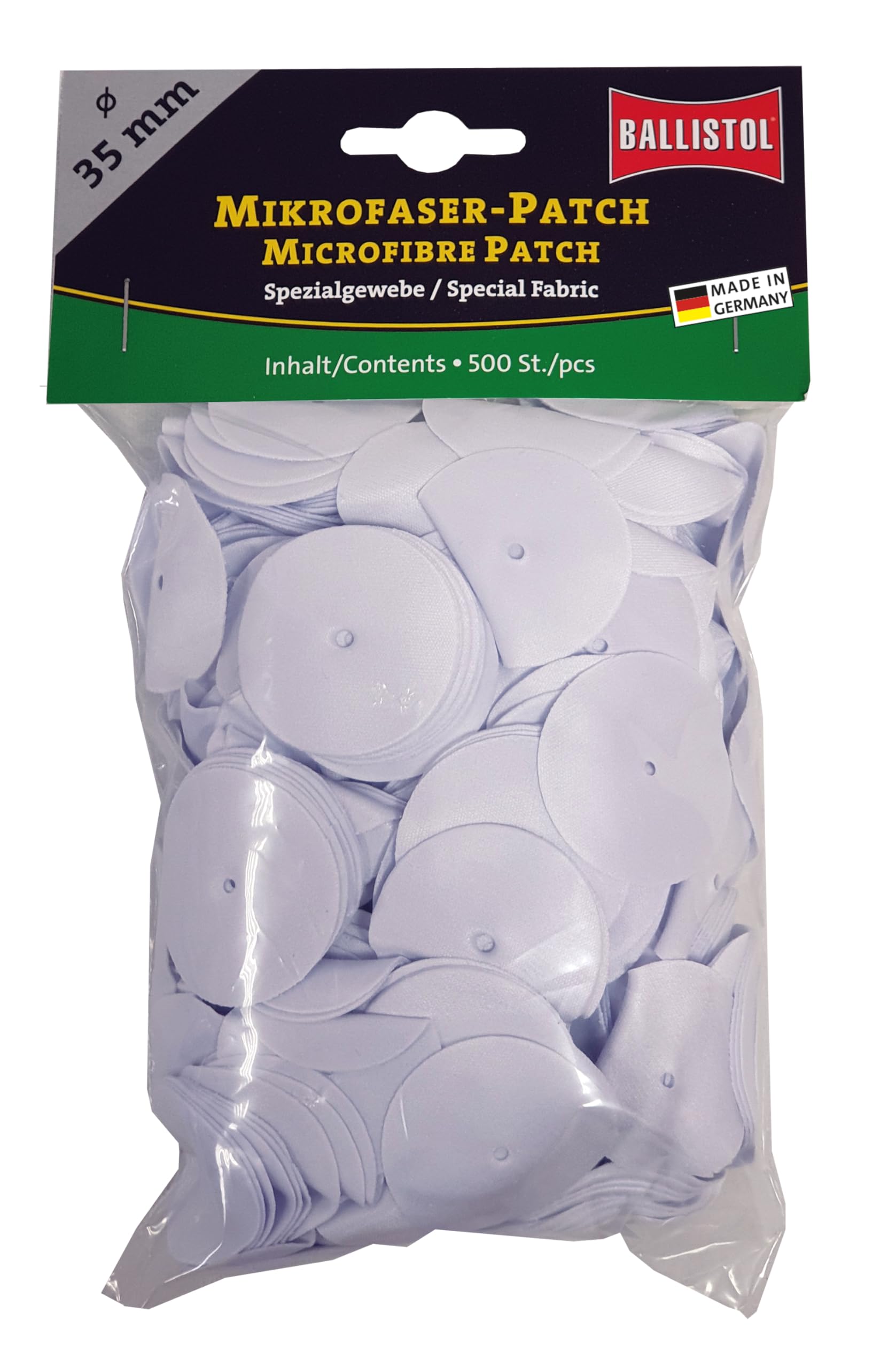 BALLISTOL Mikrofaser-Patch zur Waffenreinigung Ø 35 mm (ab Kal. 7,5 mm), 500 Stück