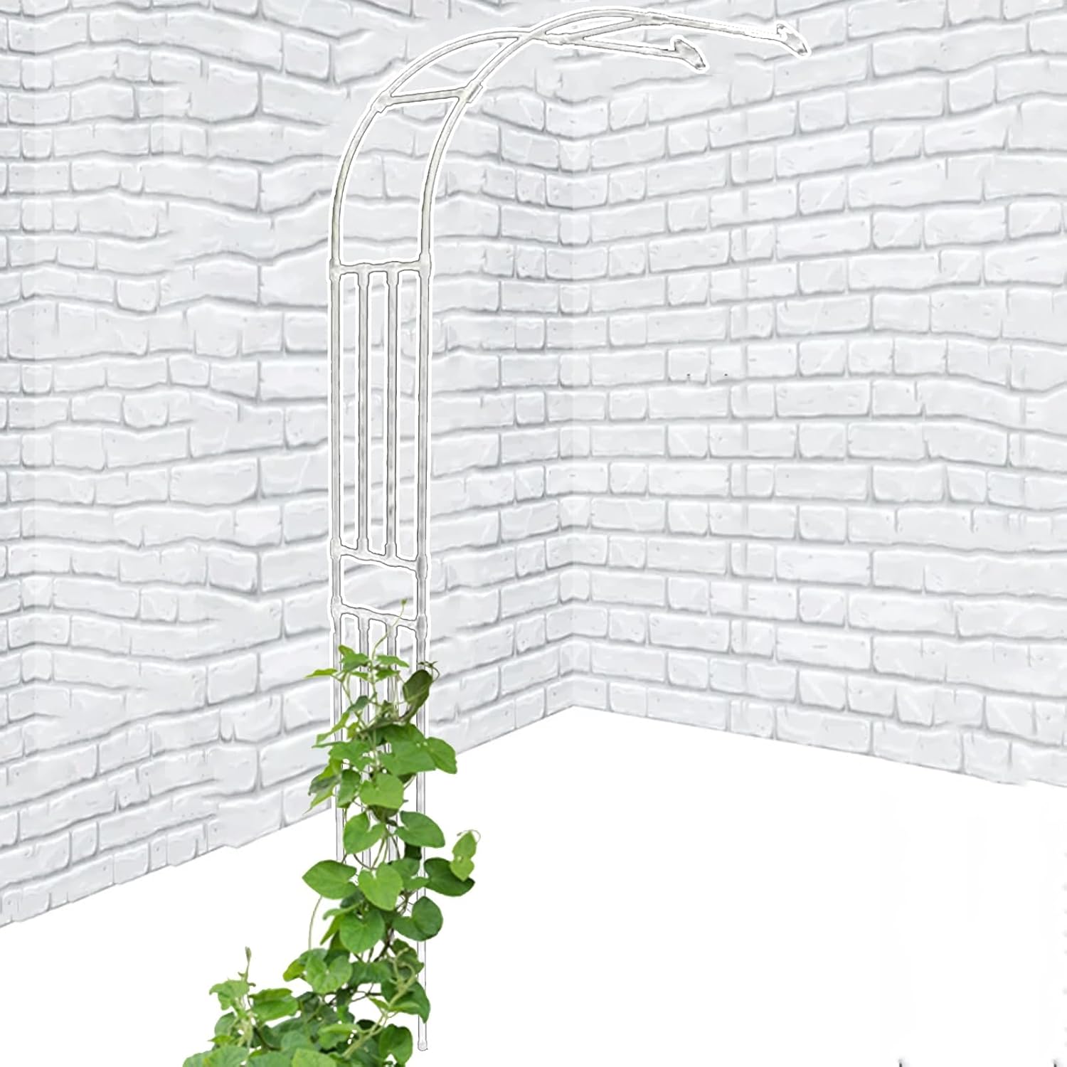 Metal Arch Wedding Garden, Half Arbor, Garden Arch Trellis for Climbing, PlantsAssemble Freely, for Various Climbing Plant, Party Flowers Balloon Decoration(White,23x15.7x94.5in)