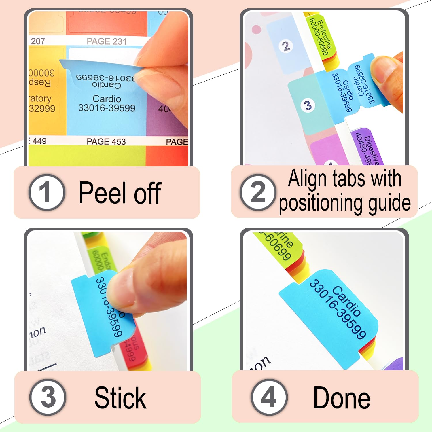 Onglets pour CPT 2024 Professional Edition. 72 onglets à code couleur et laminés, avec marqueurs de page, guide d'alignement et marque-page (livre non inclus)