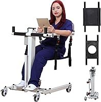 Vista 10 de Silla elevadora de paciente, silla de ruedas elevadora para el hogar, silla portátil de transferencia para ancianos, altura ajustable con dos