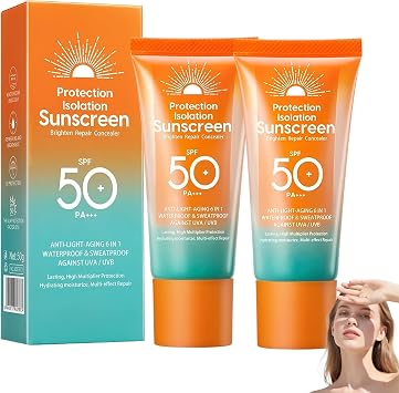 Sun Cream SPF 50 PA+++, Waterproof & Sweat-Proof, Long-Lasting UV Protection, Repairing and Insulating Protective Milk, 50 g   2