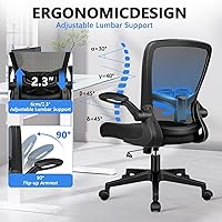 Vista 6 de Sillas de escritorio de oficina con ruedas, silla ergonómica de malla con soporte lumbar de altura ajustable, silla giratoria para computadora
