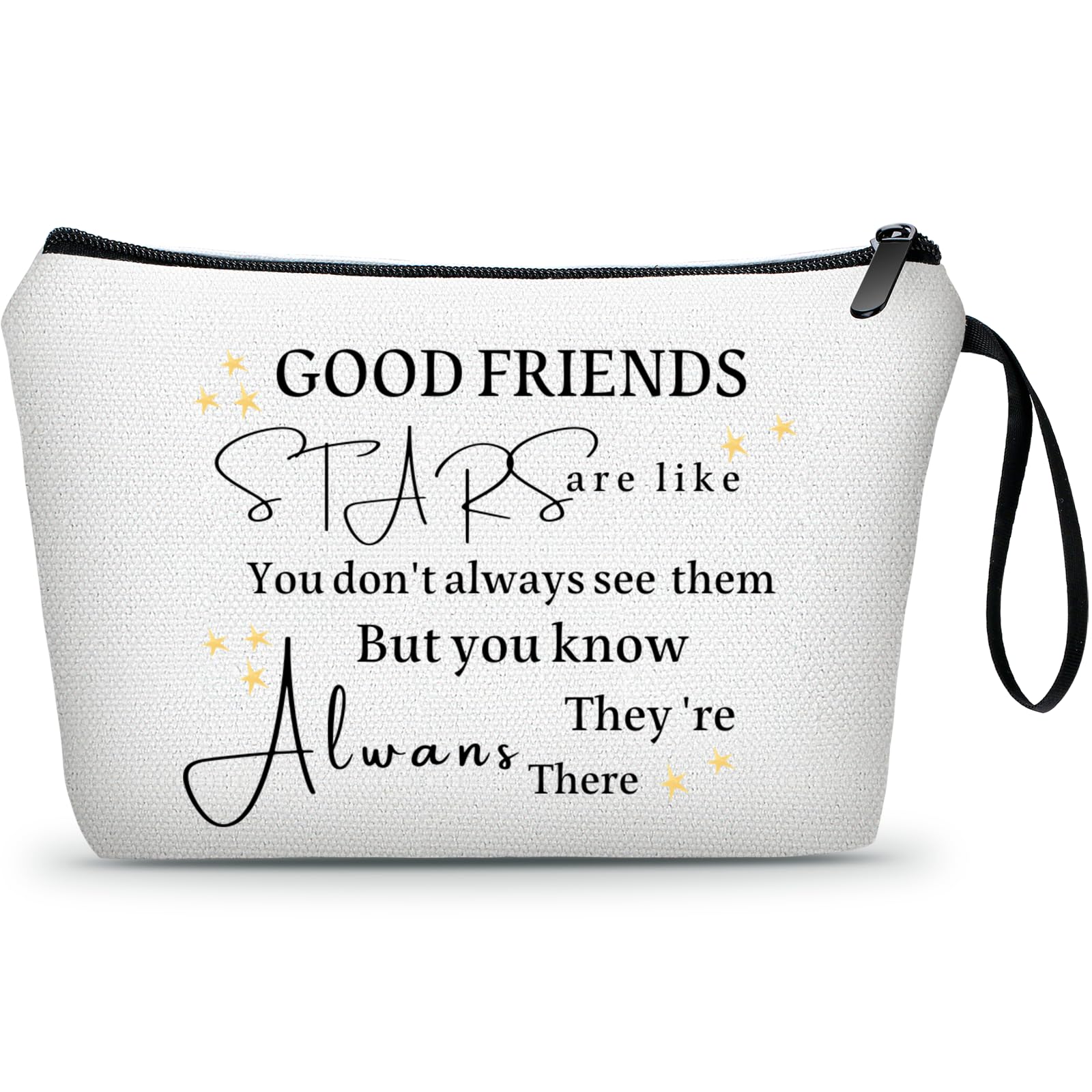 SEAMOON Sister Birthday Gift Ideas,Friend Gifts,Big Sister Gift, Small Cosmetic Bag,Good Friends Are Like Stars, Inspirational Gifts for Women,Friend Gifts for Women Birthday,Christmas Gift Ideas