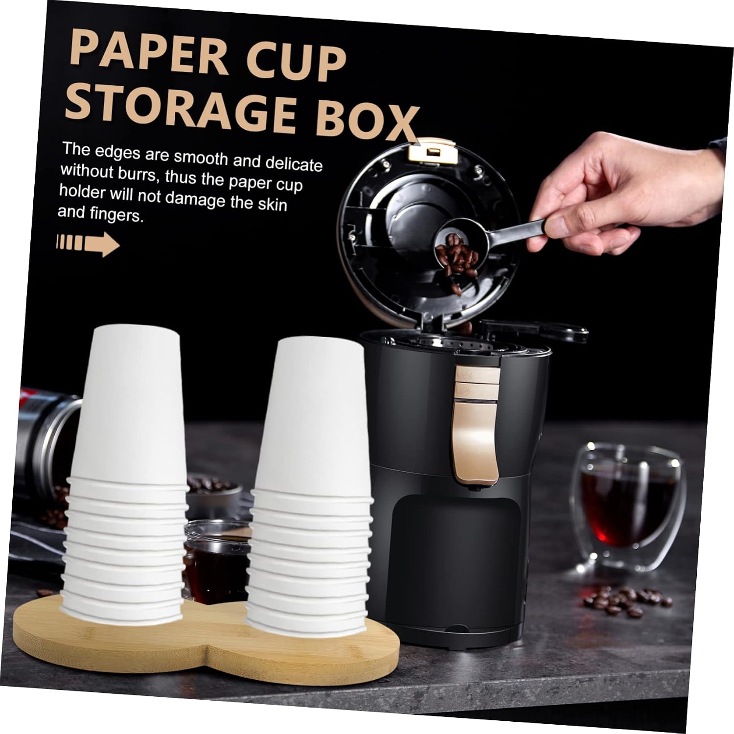 SHOWERORO Coffee Cup Dispenser Countertop Cup Organizer for Disposable Paper Cups Holder for Kitchen Bar and Bathroom Efficient Space Saving Design