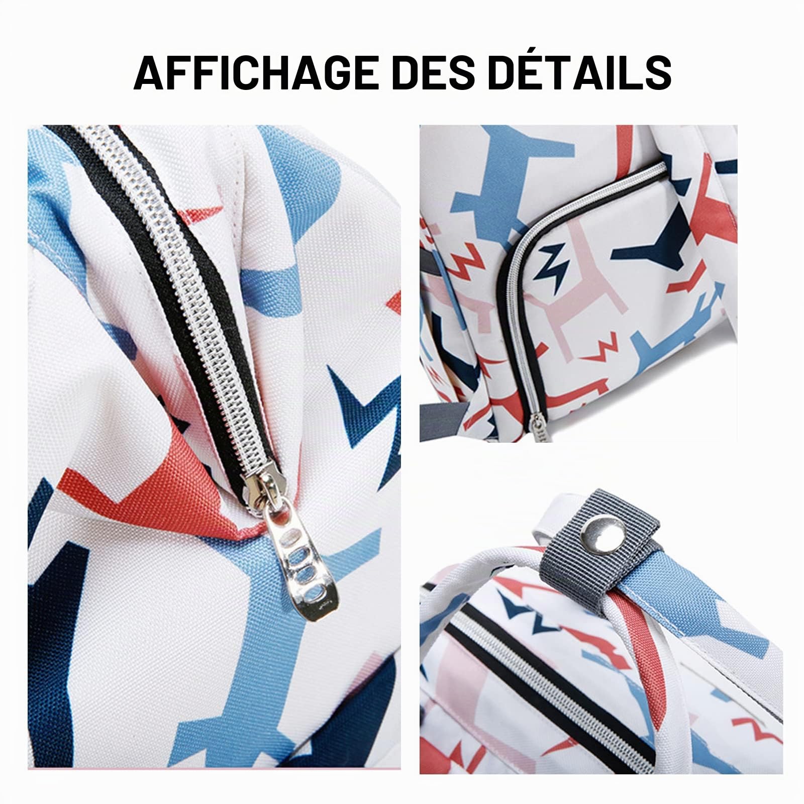 SONARIN Élégant Multifonctionnel Sacs à Dos à Langer pour Bébé,Grande Capacité Sacs à Langer Imperméable Sac à Couches de Voyage Portable avec Matelas à Langer & Crochets de Poussette(Poney)