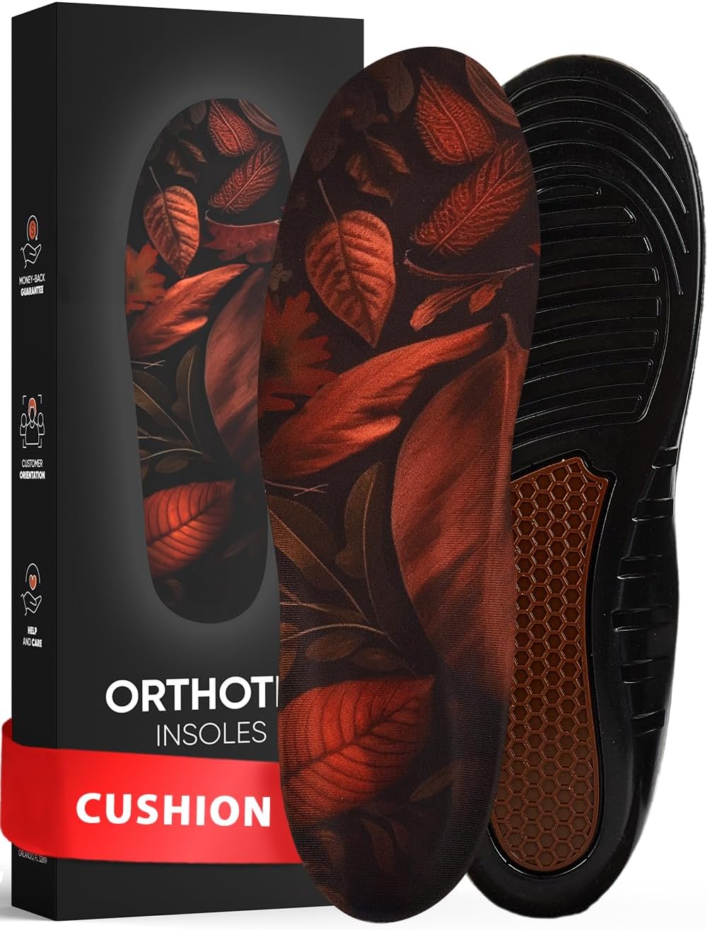 CRUVHEAL Work Comfort Orthotic Insoles - Anti Fatigue Shoe Insert Men Women - Low Arch Support - Shock Absorption - Foot Pain Relief - Work Boot Insoles (L, Brown)