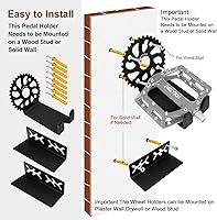 Vista 5 de MZYRH Soporte de pared resistente para bicicleta, acero inoxidable, paquete de 2, estante de almacenamiento de bicicletas, ideal para bicicletas