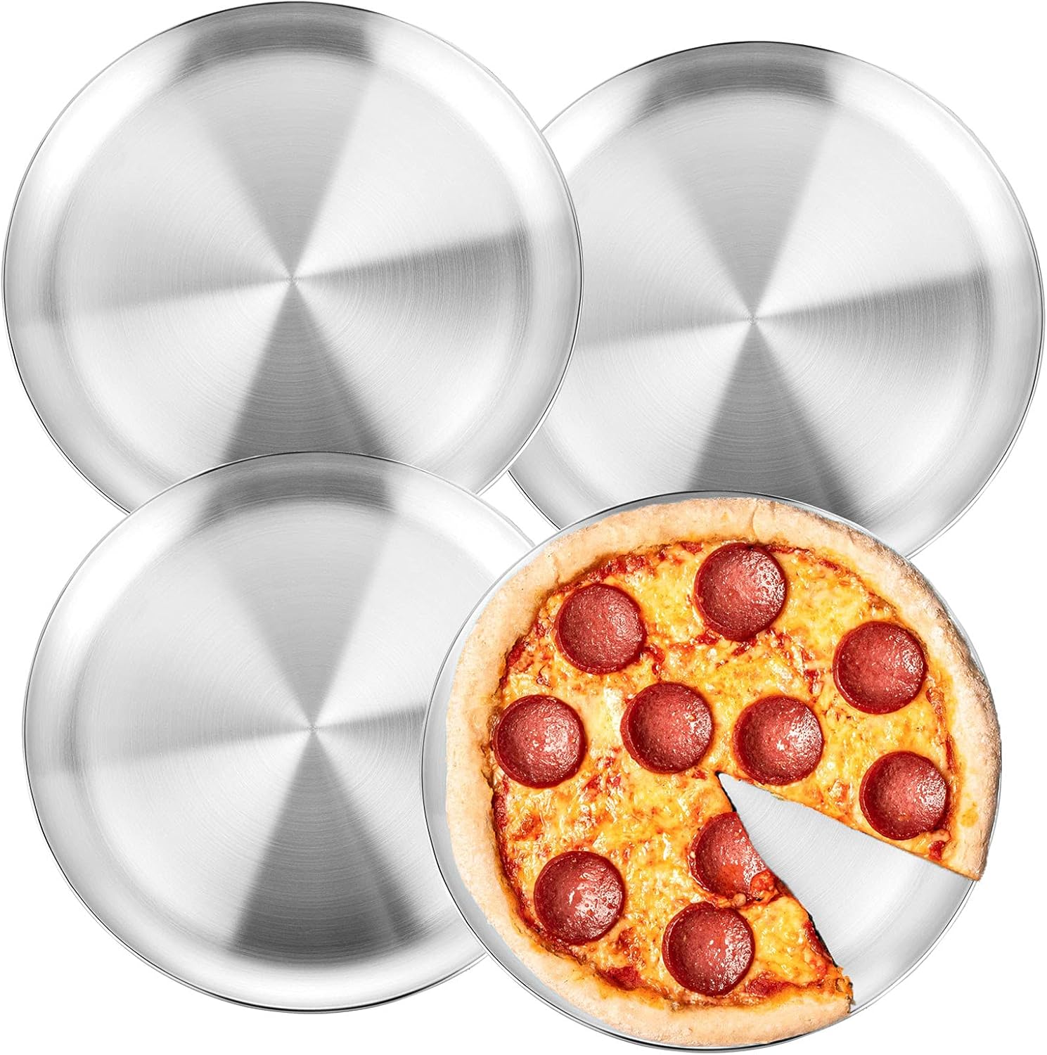 Buy WEZVIX 13½ Inch Pizza Pan, Stainless Steel Round Pizza Baking Pan