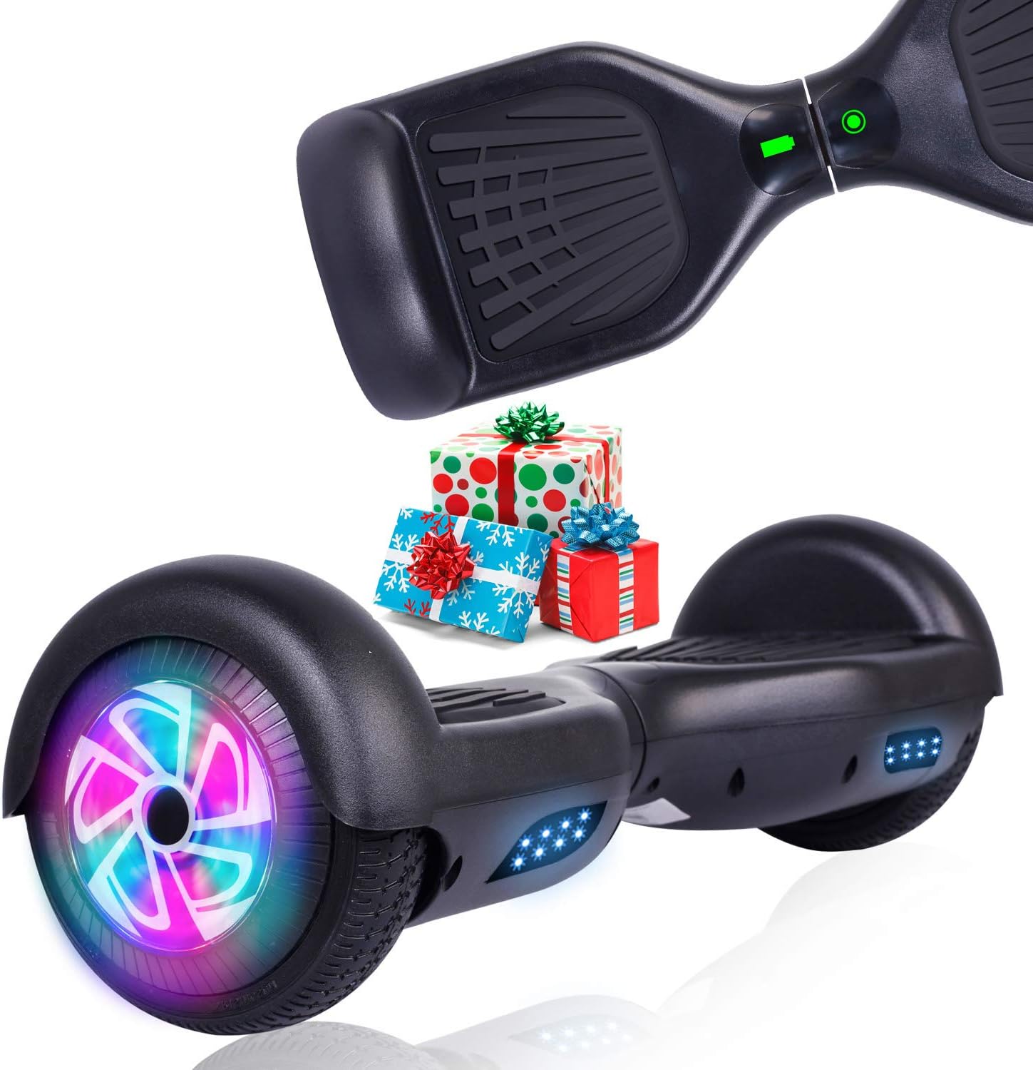 YHR 6.5inch Hoverboard with Led Colorful light, Self-Balacing Electric Scooter for Kids and Adults,Smart Segway Powerful Motor