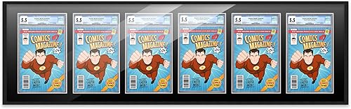Miniatura 206 de Poster Palooza Marco de cómic con paspartú para 2 cómics CGC, CBCS o PGX Graded Comics – Marco de cómic negro para cómics de 8.125 x 13 pulgadas