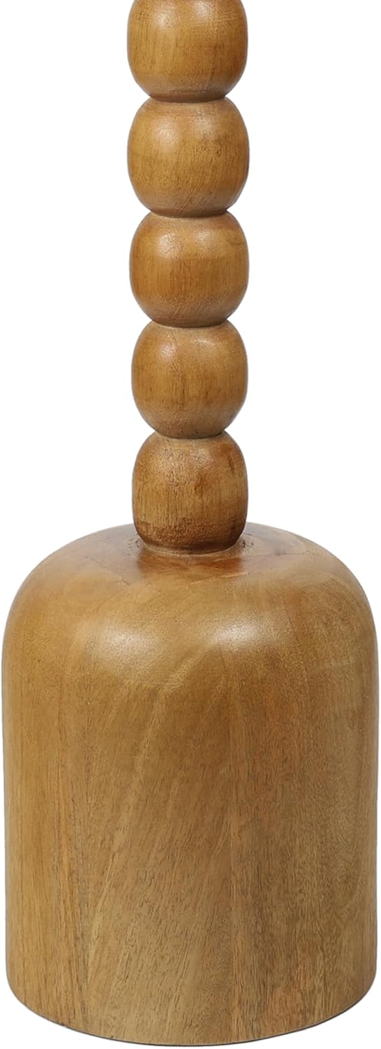 JONATHAN Y END3002A Turner 24.5" Designer Cottage Spindle Wood Column Drink Table and Decorative End Table with White Marble Round Top for Living Room, Bedroom, Office, Bathroom, Natural