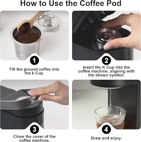 Miniatura 7 de Cápsulas K reutilizables para Keurig Cápsulas K recargables de acero inoxidable completo, filtro de café reutilizable para máquinas de café Keurig