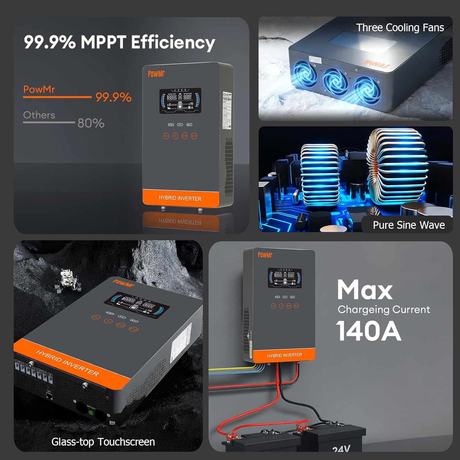 PowMr 4000W Hybrid Solar Inverter internal features