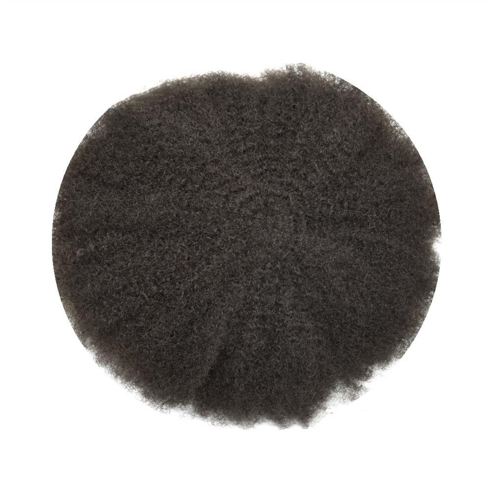 Afro Curly Hair Toupee Peruka 6 mm dla czarnych mężczyzn 6 cali 120% gęstości Kinky Curly Indian Human Hair System zastępczy z pełną francuską koronkową podstawą męską Toup