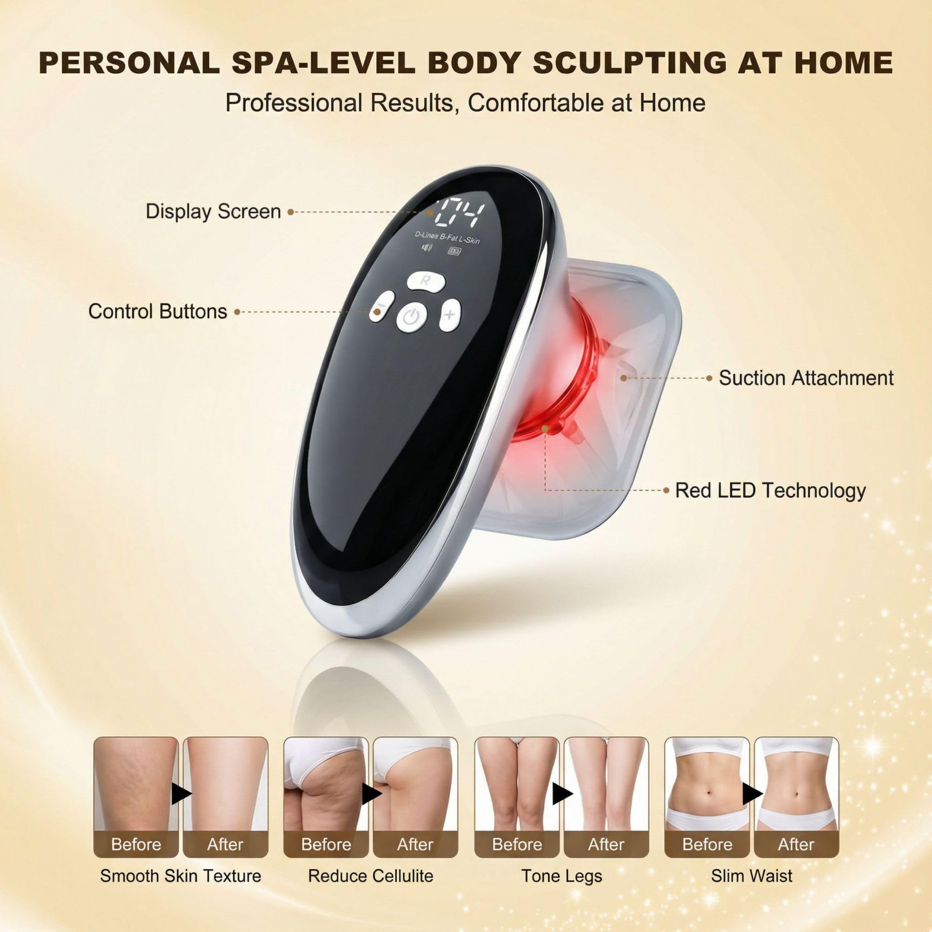 3 En 1 Masajeador Electrico de Ventosas, Masajeador Anticelulítico Eléctrico con Ventosas de Vacío, EMS y Luz Roja, Efecto Lifting, Masaje Profundo y Drenaje Linfático para Abdomen, Piernas, Glúteos