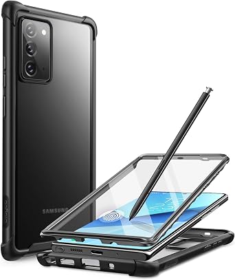 Clayco Forza Series Case for Samsung Galaxy Note 20, Built-in Screen Protector Compatible with Fingerprint ID, Full-Body Rugged Cover, 6.7 inch, 2020 Release Black